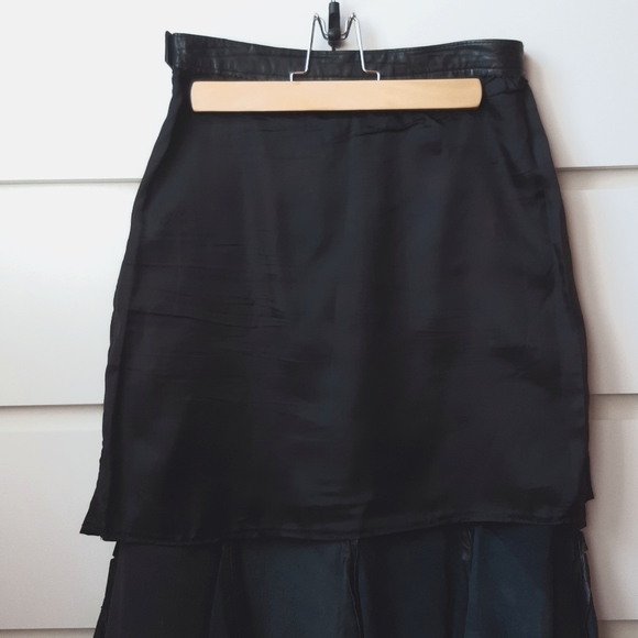 VINTAGE Leather Midi Skirt - Picture 7 of 12